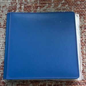 Older Creative Memories Blue with red stitched 12x12 album w Protective Sleeve